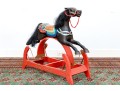 Antique American Wood Children's Hobby Horse On Stand