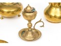 Collection Of Seven Brass Serving Wares