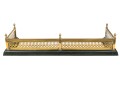 Handsome Antique Iron And Brass Fireplace Fender, Ca. 1860-80