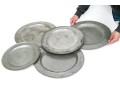 Five Antique Pewter Chargers