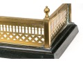 Handsome Antique Iron And Brass Fireplace Fender, Ca. 1860-80