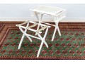 Vintage Painted Luggage Rack And Folding Tray Top Table