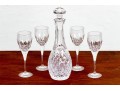 Waterford Lidded Decanter With Four Goblets