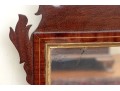 Antique Chippendale Style Looking Glass With Satinwood Inlay, 19th Century
