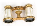 French LeMaire Mother Of Pearl And Brass Opera Glasses, With Leather Case