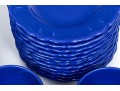 Classic Blue French Faience Service, 56 Pieces