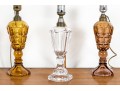 Collection Of Three Whale Oil Lamps Converted To Electrical