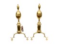 Pair Of American Federal Brass Double Lemon Form Andirons, Ca. 1790-1810