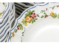 Elegant Vintage Italian Hand-Painted Ceramic Plates And Bowls, 25 Pieces