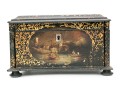 English Papier Mache Lacquered Tea Caddy, Ca. 1840-60