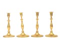 Compatible Set Of Four Antique Brass Candlesticks