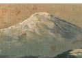 Antique American School Oil On Board, Mountain Landscape