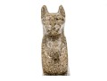 Decorative Composite Faux Granite Carved Cat On Plinth