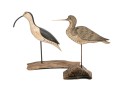 Two Carved And Hand-painted And Carved Shore Birds