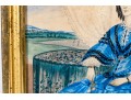 American School, Watercolor Of A Woman In Blue Dress Ca. 1840-60