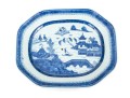 19th C. Chinese Blue And White Canton Pattern Porcelain Platter