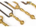 A Good Collection Of Six Fine Fireplace Tools: Double Lemon, Cannonball
