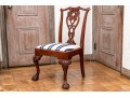 Antique Chippendale Style Mahogany Carved Side Chair, Late Victorian