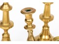 Group Of Six Antique Brass Candlesticks