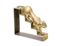 Vintage Dolbi Cashier Brass Sculpture Of A Panther On Stairs