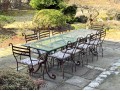 Antique Iron And Glass Outdoor Dining Set
