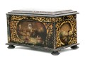 English Papier Mache Lacquered Tea Caddy, Ca. 1840-60