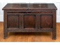 Antique British Carved Oak Coffer Chest, 18th Century