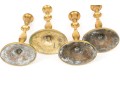 Compatible Set Of Four Antique Brass Candlesticks