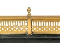 Handsome Antique Iron And Brass Fireplace Fender, Ca. 1860-80
