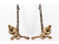 A Fine And Unusual Pair Of American Federal Brass And Iron Andirons, Ca. 1790-1810