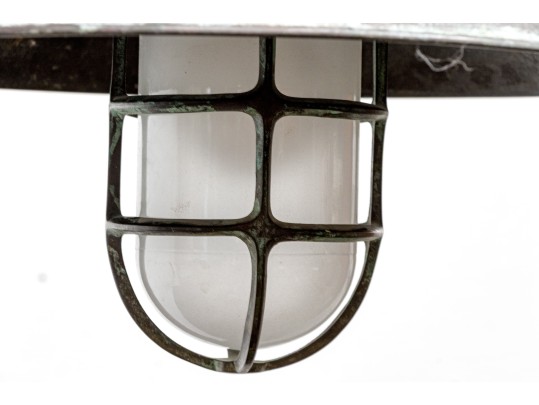 Pair Of Heavy Brass Urban Archaeology NY Nautical Pendant Lights