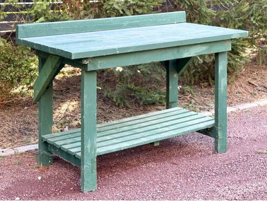 Green Finished Wooden Work Table