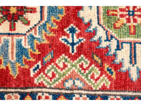 Hand-Knotted Pakistan Kazak Wool Scatter Rug, 2' X 3', New