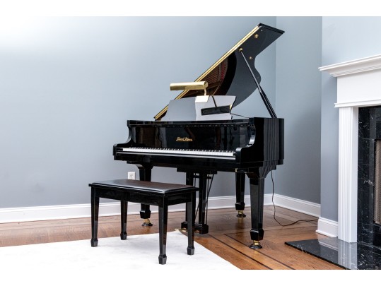 Pearl River Baby Grand Black Lacquered Piano With Piano Stool