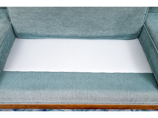 Vintage Wood Framed Upholstered Sofa