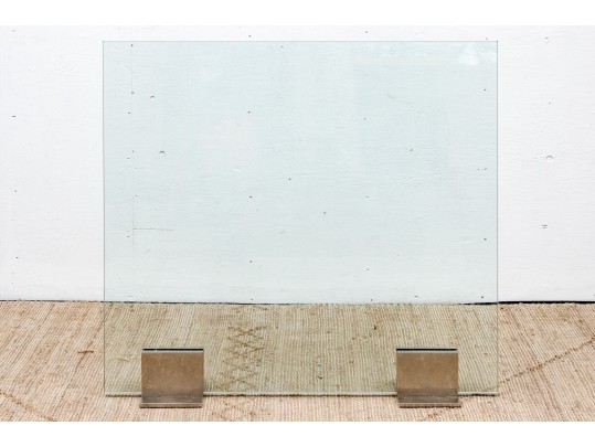 Contemporary Glass And Steel Firescreen 