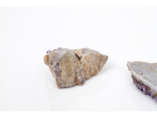 Amethyst With Chalcopyrite And Calcite Samples, 0.25 Lbs.
