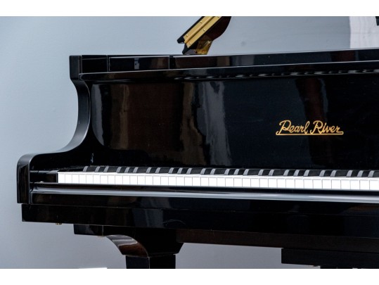 Pearl River Baby Grand Black Lacquered Piano With Piano Stool