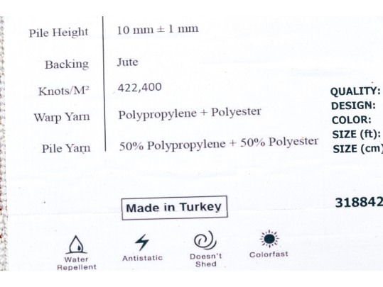 Finsbury Collection Loomed Polypropylene & Polyester Carpet, 9' X 12'