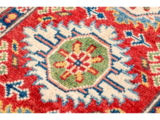 Hand-Knotted Pakistan Kazak Wool Scatter Rug, 2' X 3', New