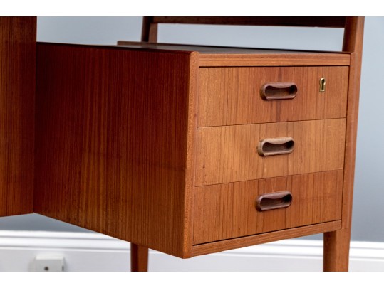 Mid Century Vintage Danish Teak Desk, Attributed To Arne Vodder