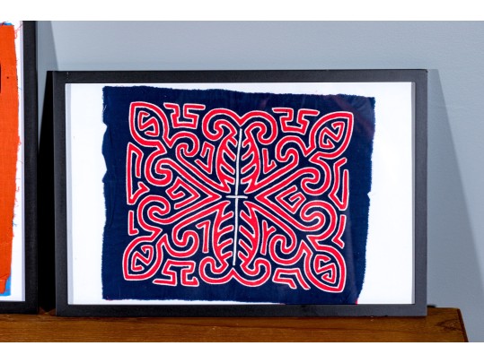 Three Embroidered Panels, Framed