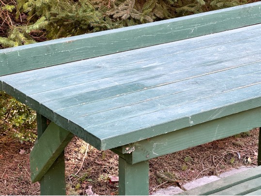 Green Finished Wooden Work Table