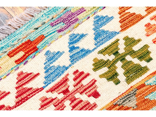 Hand Woven Wool Pakistan Kazak Carpet, 4' X 6', New