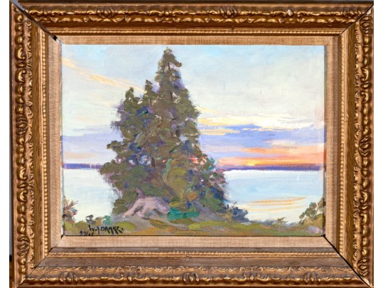 William A. Drake (Canadian-American, 1891-1979) Oil On Board, Landscape, 1969