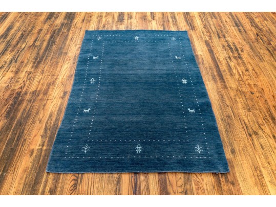 Soft Hand Woven Wool Indian Gabbeh Lori Accent Carpet, - 4' X 6' - NEW