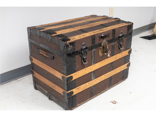 Large Antique Likly & Rockett Steamer Trunk