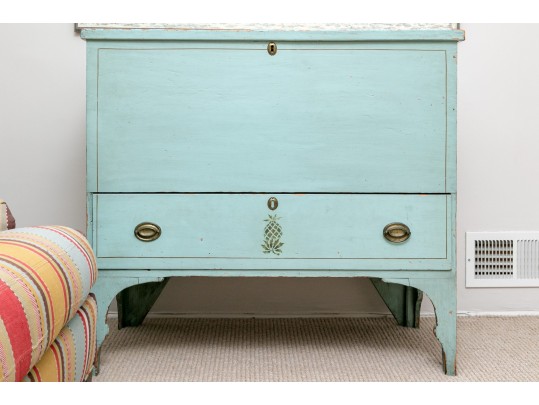 Fabulous Vintage Paint Finished Cedar Blanket Chest 