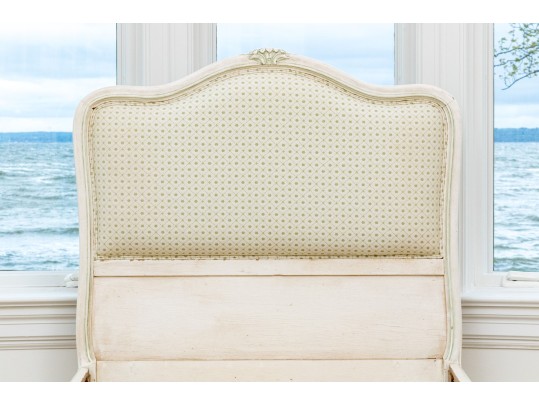 Pair Of Chic French Style Carved And Painted Twin Bed Frames, Ca. 1920
