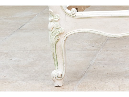 Pair Of Chic French Style Carved And Painted Twin Bed Frames, Ca. 1920